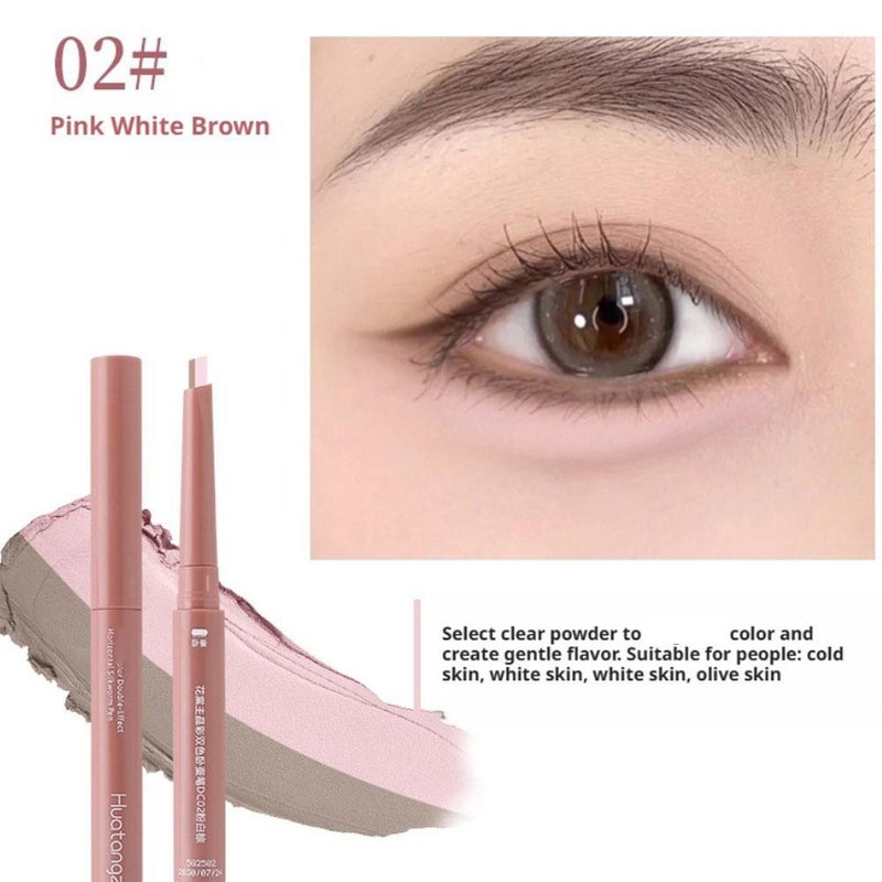 Huatang's dual-color underpainting brush combines highlight and shadow effects, is waterproof, and features a dual-ended brush with a blending brush head.
